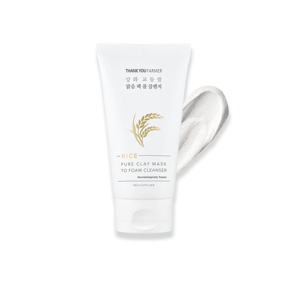 Thank You Farmer Rice Pure Clay Mask to Foam Cleanser - 150ml